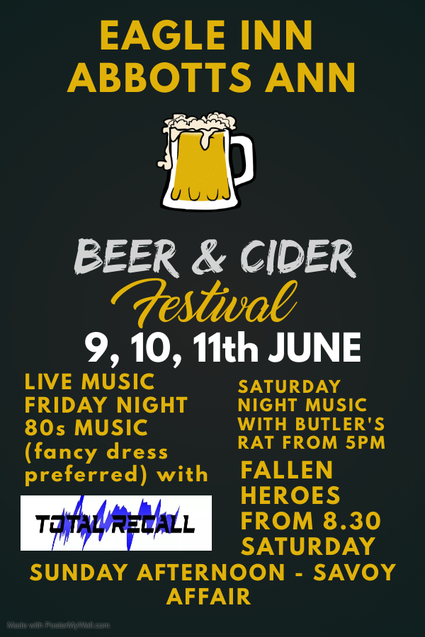 Beer & Cider Festival - live music Friday night with TOTAL RECALL