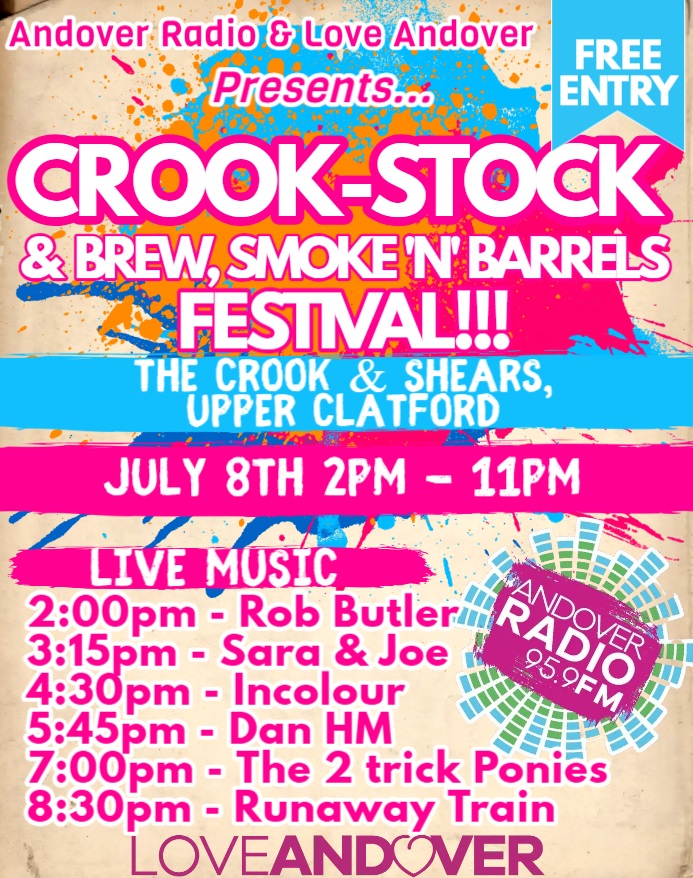 Crook-Stock & Brew, Smoke 'N' Barrels: Rob Butler + Sara & Joe + Incolour + Dan HM + The 2-Trick Ponies + Runaway Train
