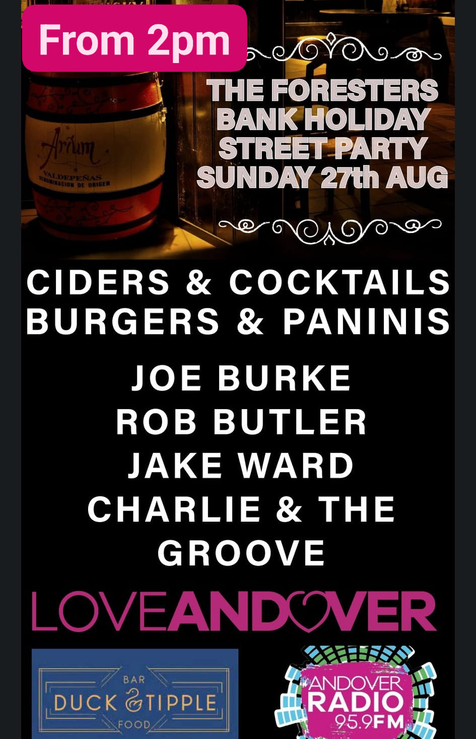 Bank Holiday Street Party: Joe Burke + Rob Butler + Jake Ward + Charlie & The Groove
