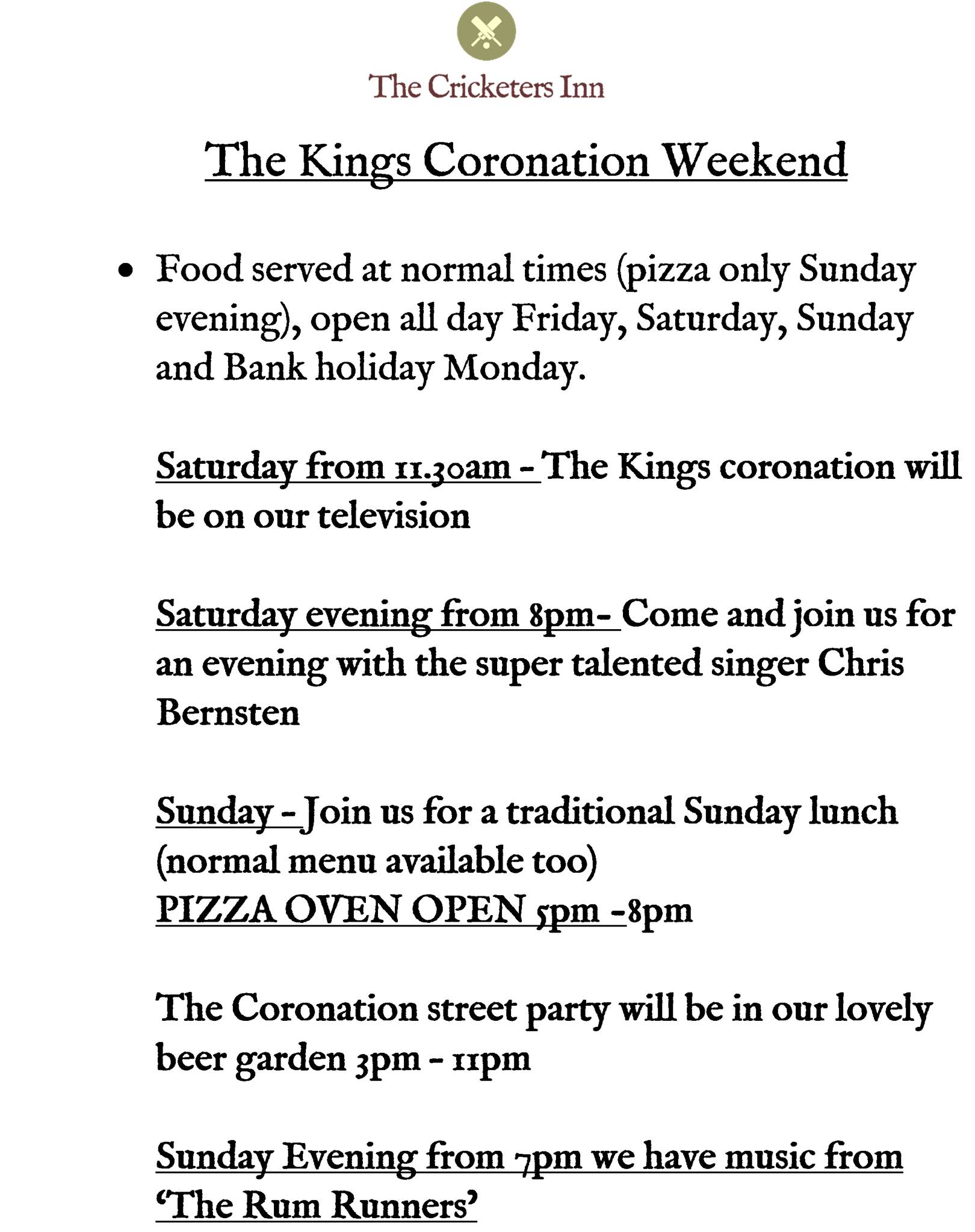 Coronation Weekend - CHRIS BERNSTEN