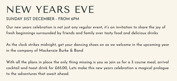NYE - Mackenzie Burke & Band