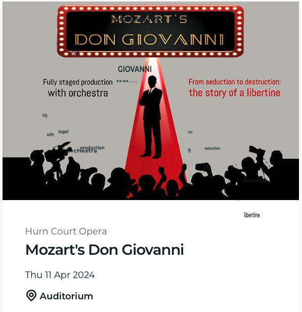 Hurn Court Opera Mozart's Don Giovanni