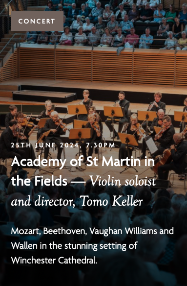 Academy of St Martin in the Fields - VIOLIN SOLOIST AND DIRECTOR, TOMO KELLER.