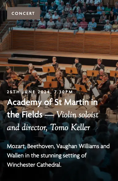 Academy of St Martin in the Fields - VIOLIN SOLOIST AND DIRECTOR, TOMO KELLER.