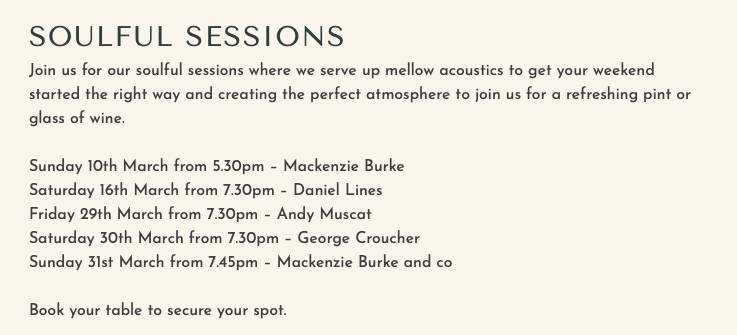 Soulful Sessions – with Mackenzie Burke and co