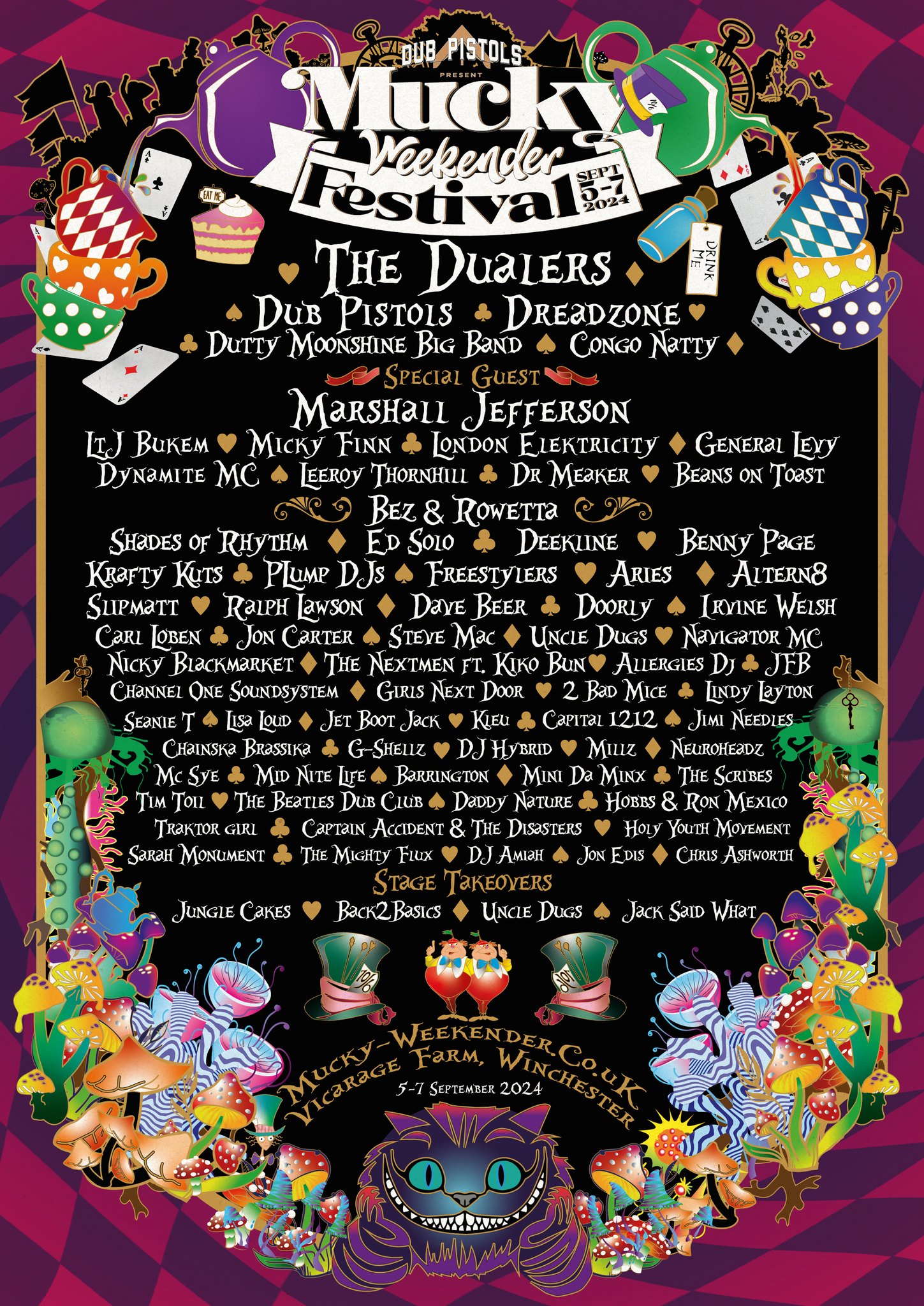Mucky Weekender Festival: The Dualers, Dreadzone, Dutty Moonshine Big Band, Congo Natty, Marshall Jefferson, LTJ Bukem, General Levy, Bez &amp; Rowetta, Beans on Toast, Irvine Welsh + many more!