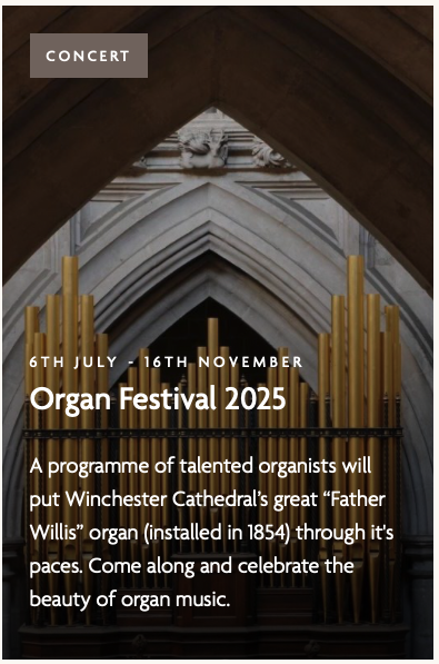 Organ Festival 2025: Oliver Morrell, Sub-Organist at Winchester Cathedral