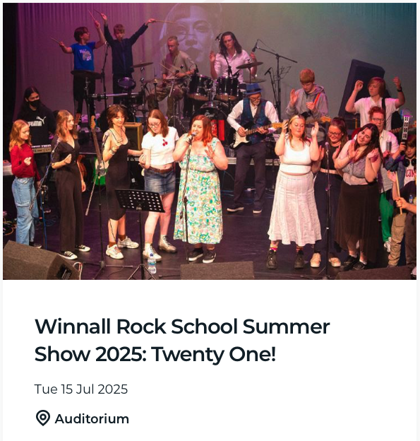 Winnall Rock School Summer Show 2025: Twenty One!