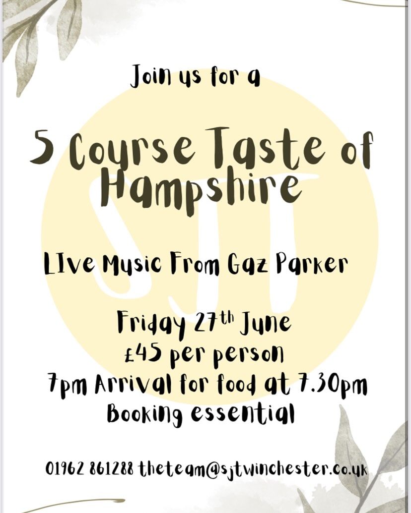 5 Course Taste of Hampshire with live music from GAZ PARKER