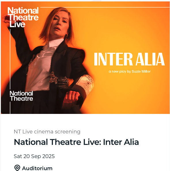 National Theatre Live: Inter Alia