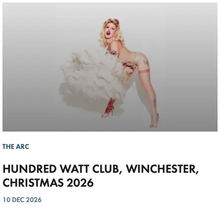 HUNDRED WATT CLUB, WINCHESTER, CHRISTMAS 2026