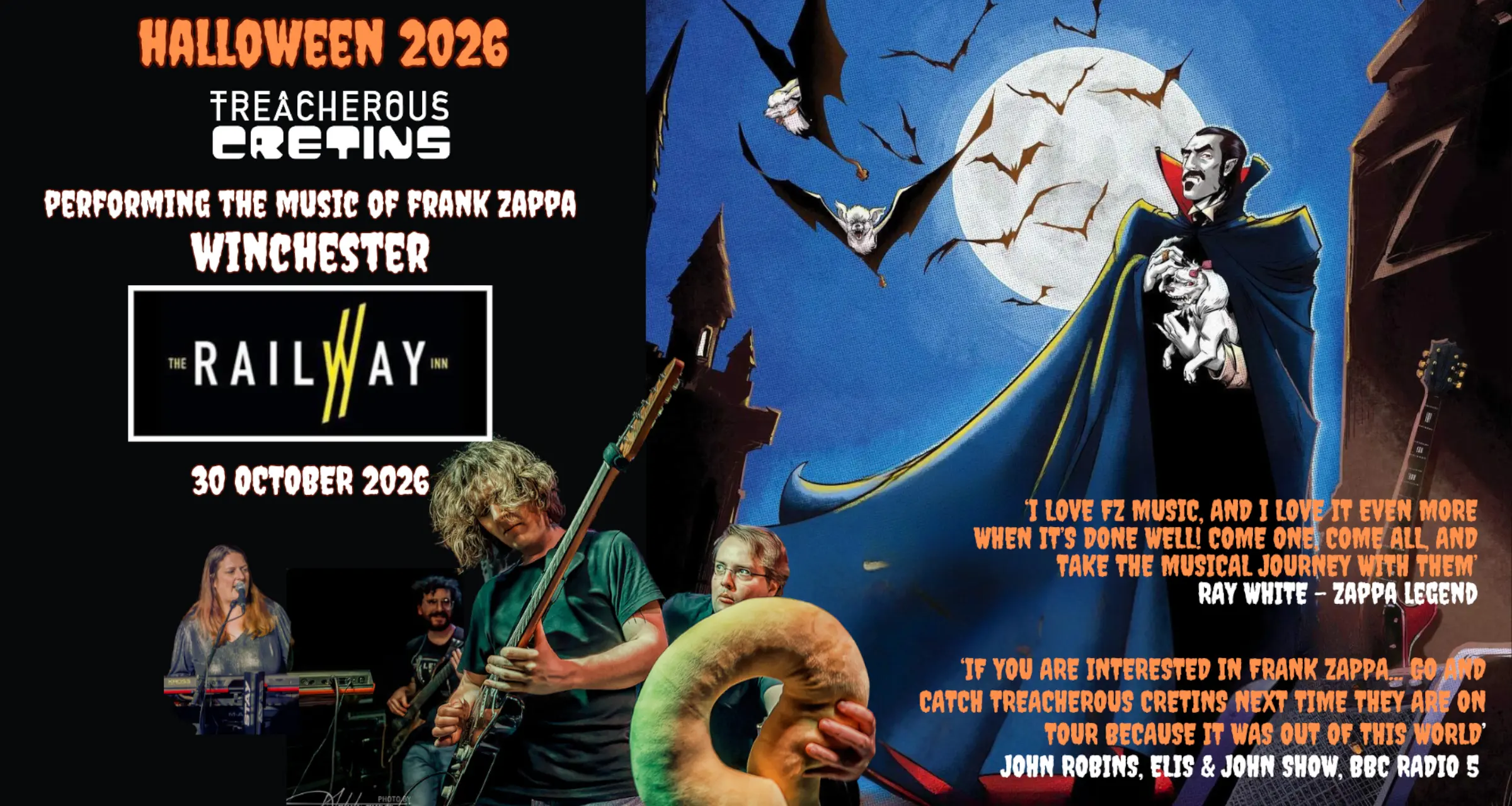Zappa at Halloween! Treacherous Cretins Frank Zappa Tribute