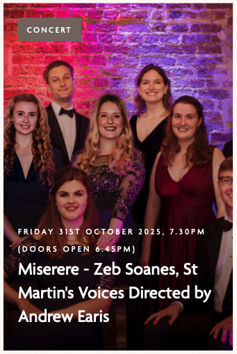 Miserere - Zeb Soanes, St Martin's Voices Directed by Andrew Earis