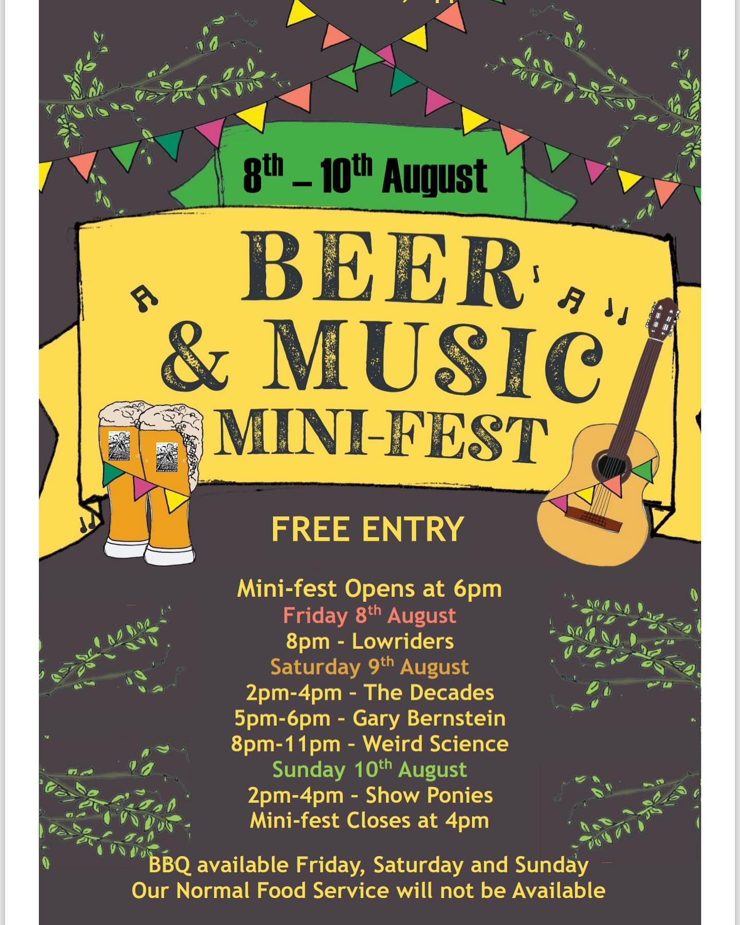 Beer and Music Mini-Fest: Lowriders + The Decades + Gary Bernsten + Weird Science + The Showponies