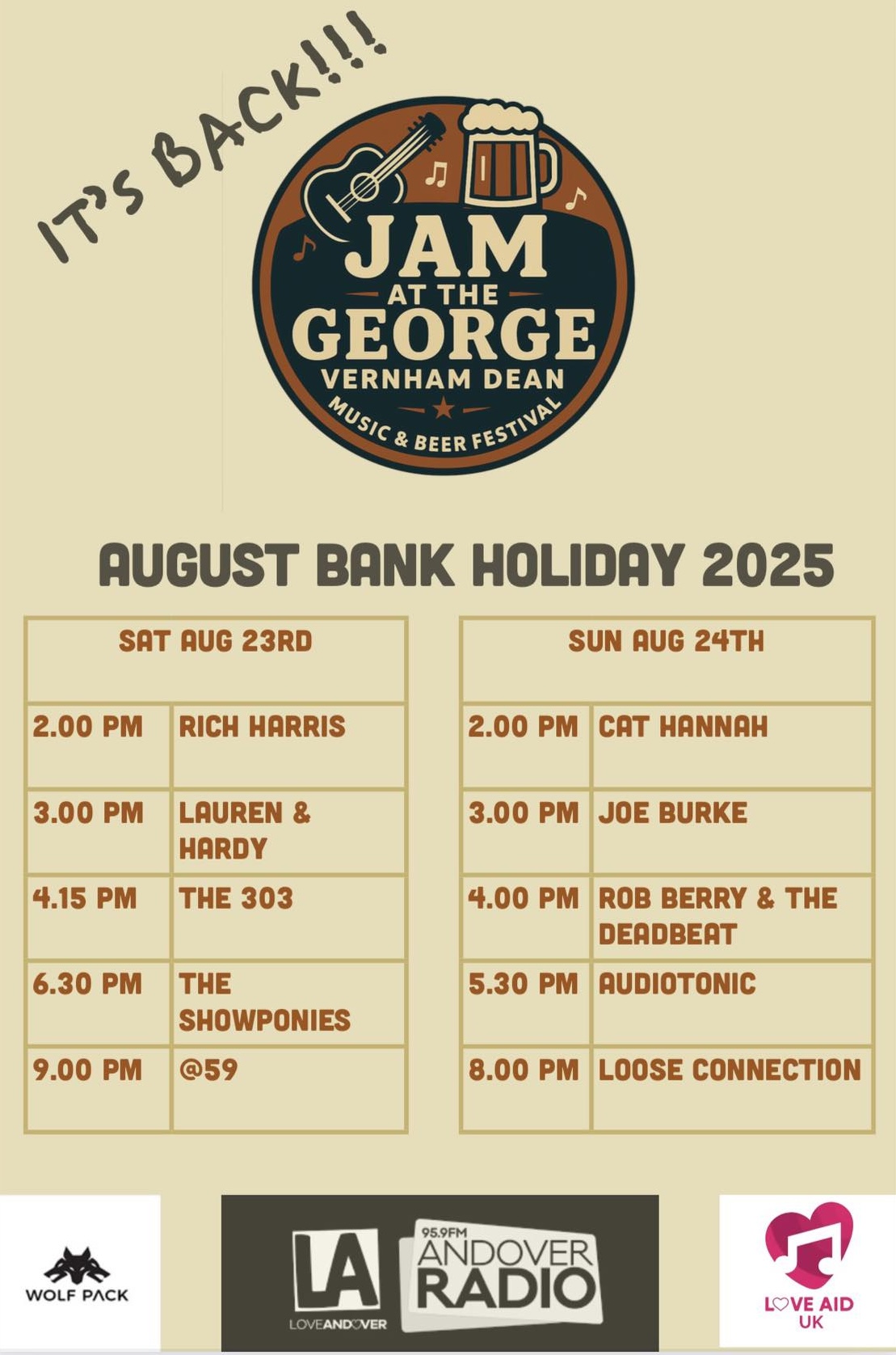 Jam at The George - Music and Beer Festival: Cat Hannah + Joe Burke + Rob Berry & The Deadbeat + Audiotonic + Loose Connection
