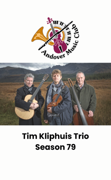 Andover Music Club present Tim Kliphuis Trio