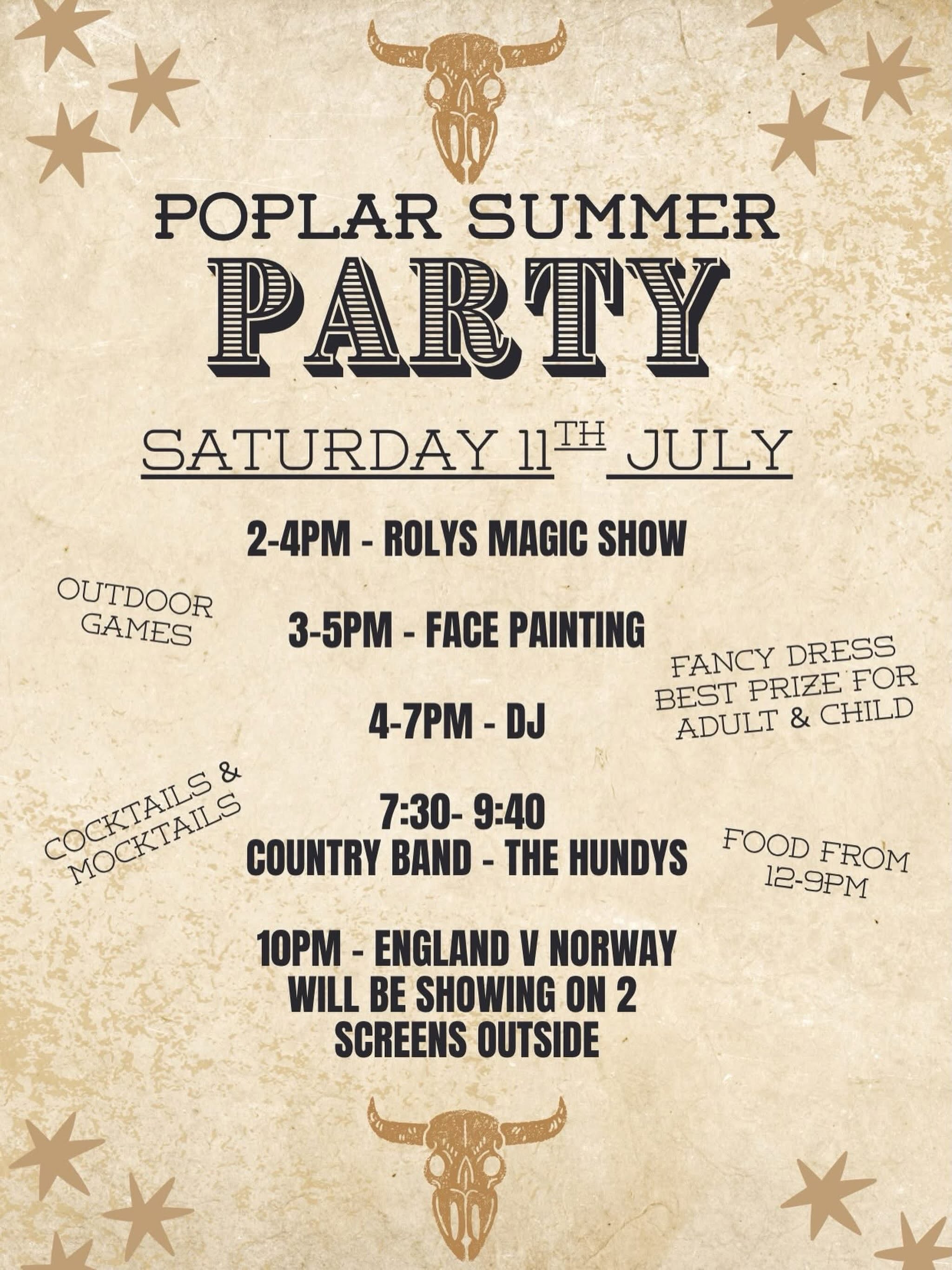 Poplar Summer Party with THE HUNDYS